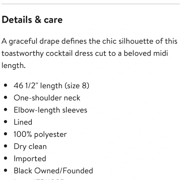 Amsale NWOT One Shoulder Fluid Cocktail Midi Dress 8 Mocha